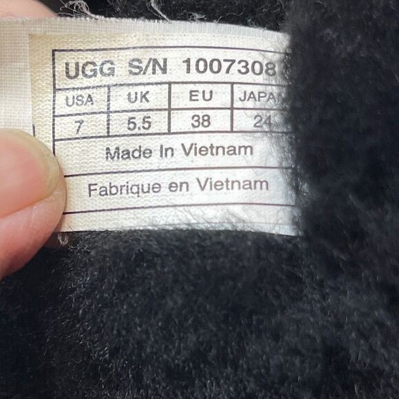 UGG Black Bailey Bow II 2 Suede Lace Up Slip On Knee High Tall Boots Size 7 - Picture 6 of 6